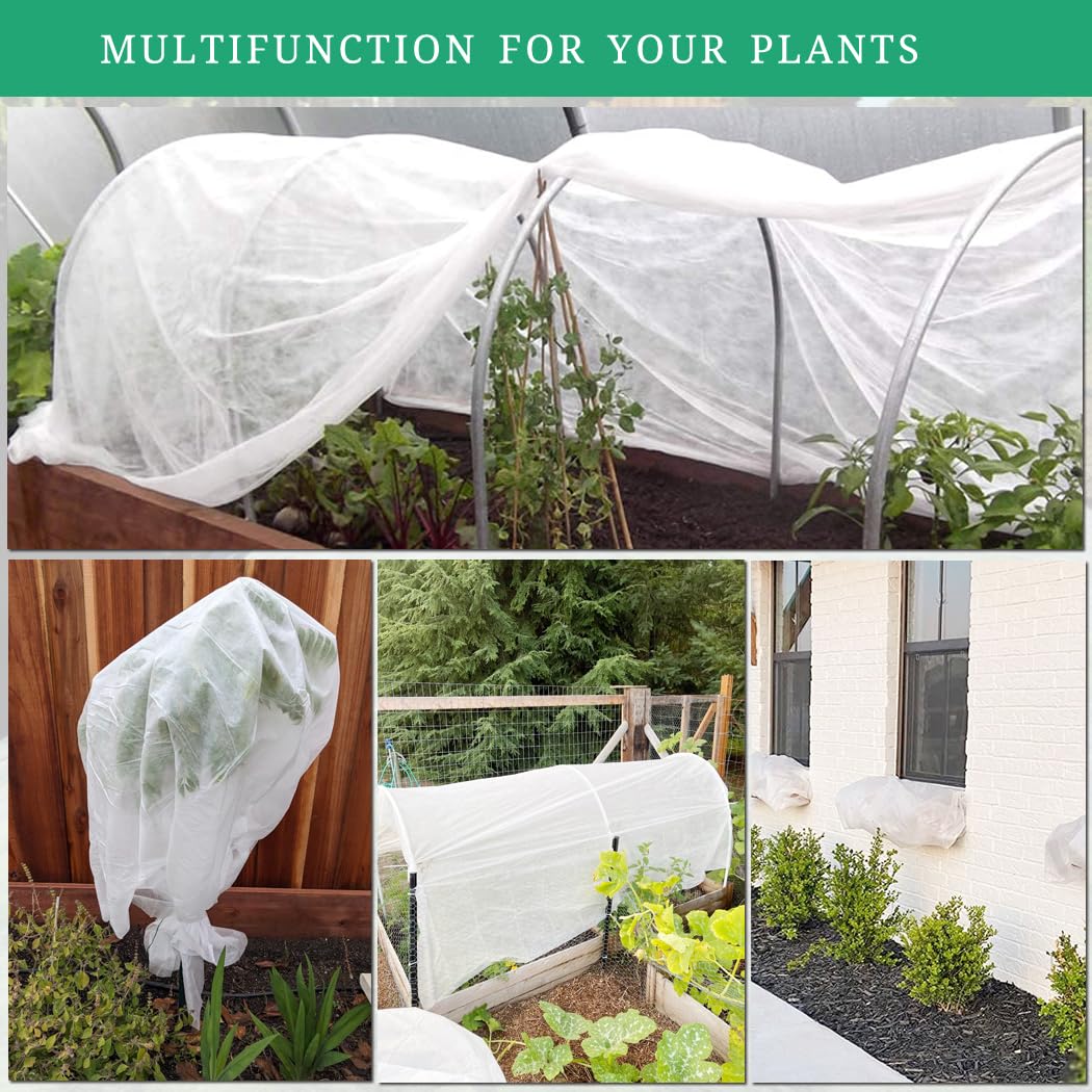 LHongL Plant Covers Freeze Protection with Ultra Fine Mesh Reusable Floating Row Cover for Plants