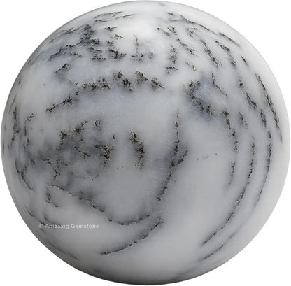Amazing Gemstone Dendrite Opal Crystal Ball with Stand - 2 Inches Crystal Sphere Meditation Balls