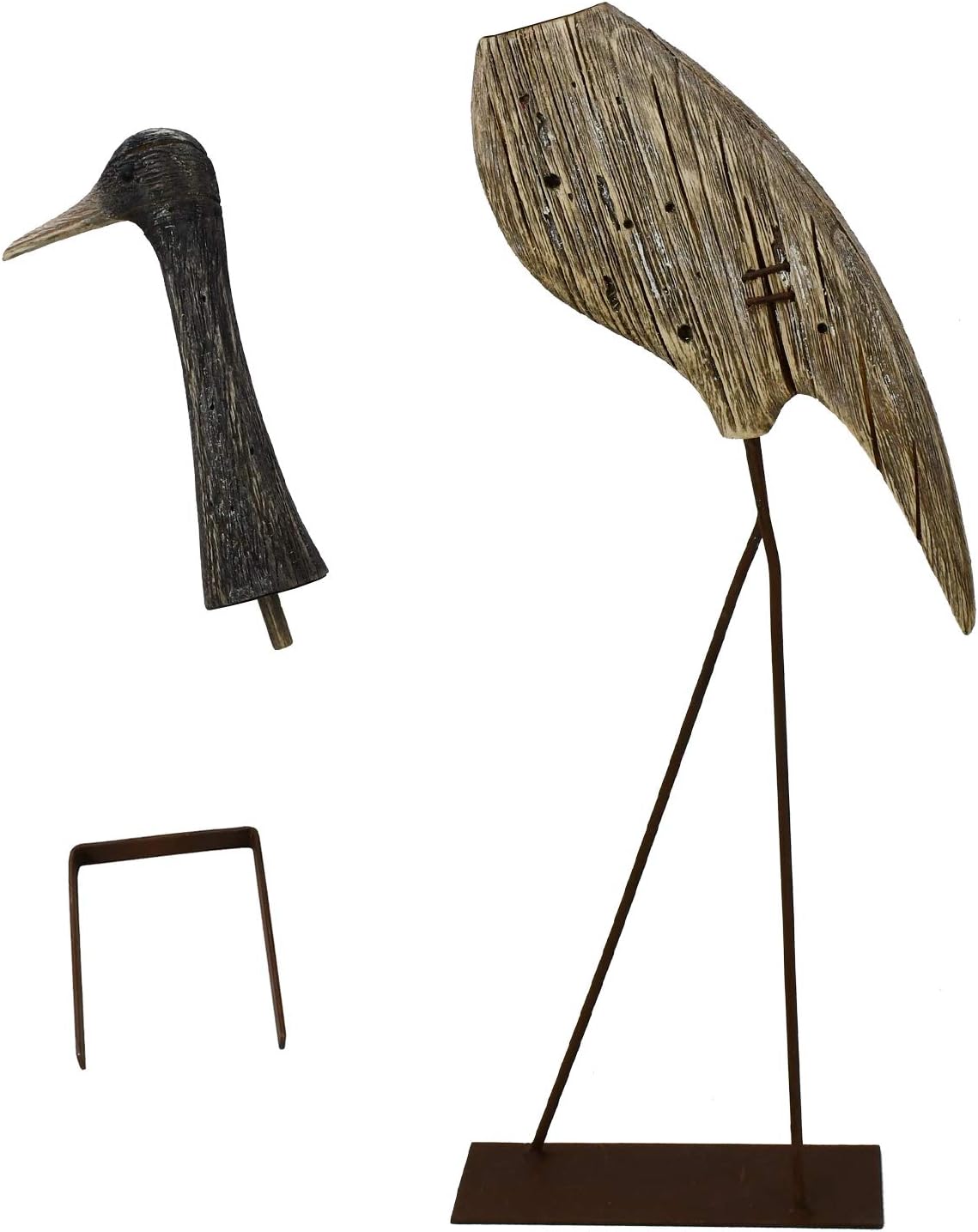 Morning View Wooden Crane Decor Wood Sea Birds Statue Bird Figurines Seabird Statue Standing Cranes