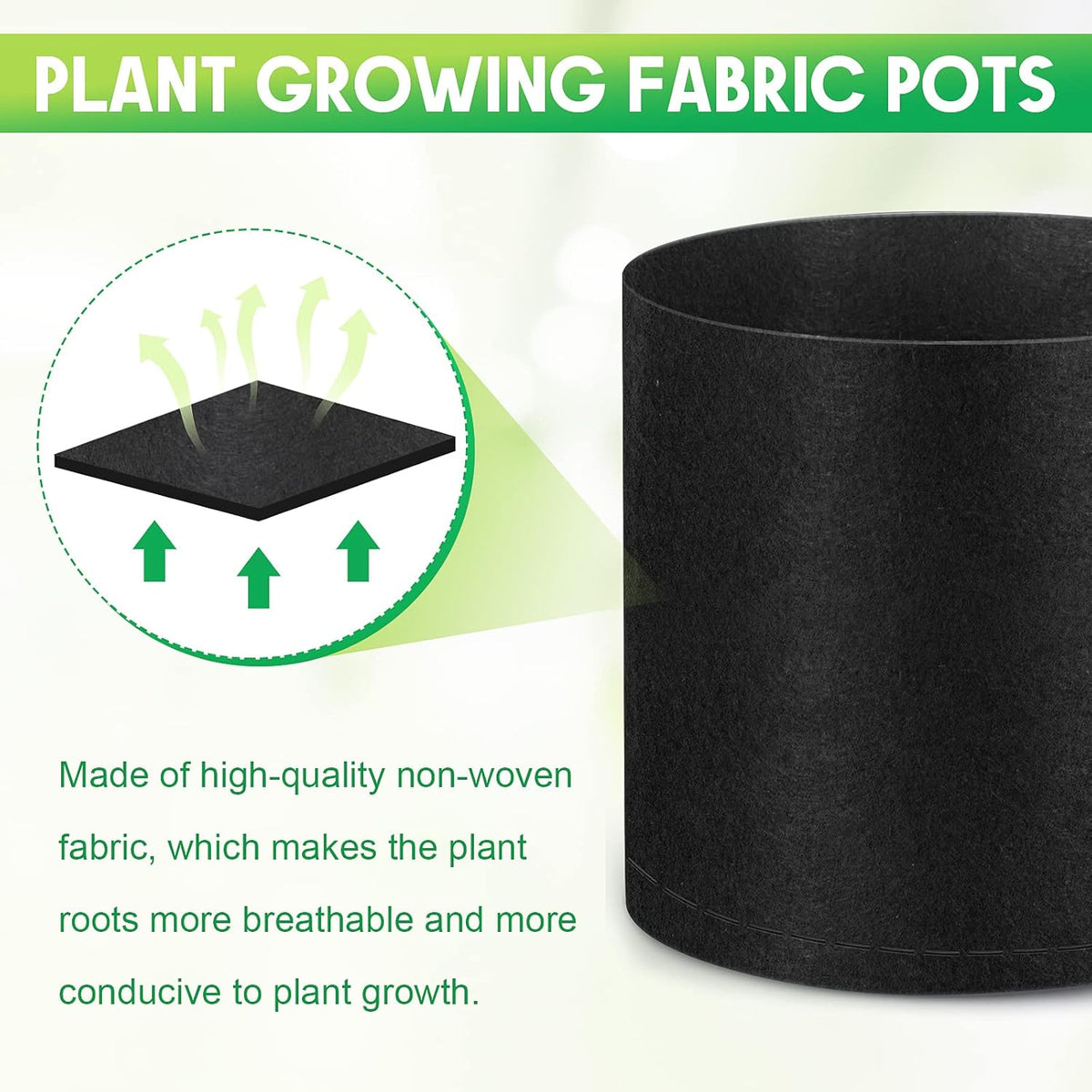 Nuanchu 50 Packs Grow Bags Small Aeration Fabric Pots Nonwoven Garden Bags Grow Pots Planter with