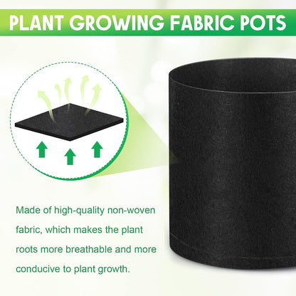 Nuanchu 50 Packs Grow Bags Small Aeration Fabric Pots Nonwoven Garden Bags Grow Pots Planter with