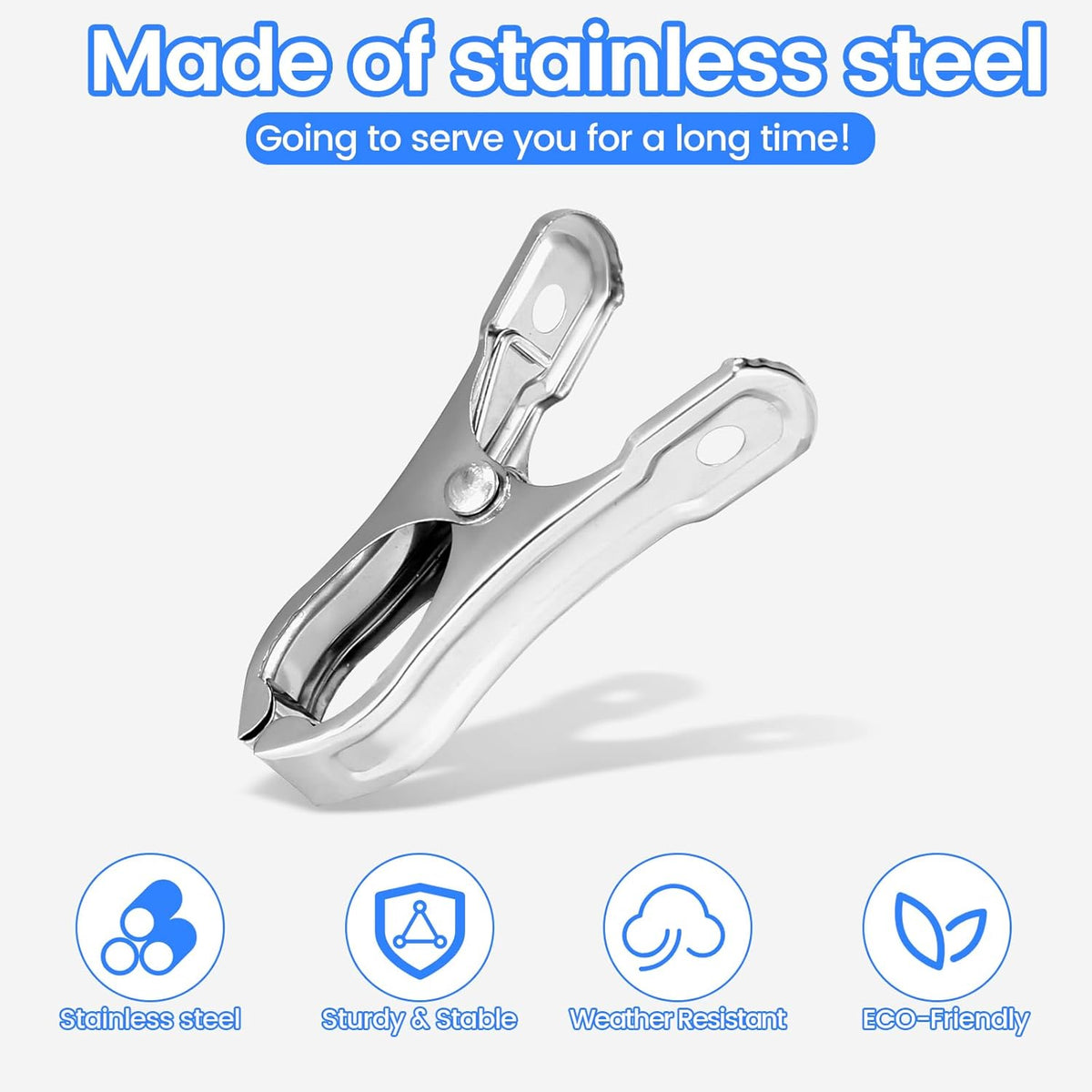 50PCS Garden Clips, Stainless Steel Greenhouse Clamps, Strong Grip Greenhouse Clips, Metal Clips