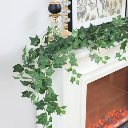 mizii 5 Pack 395" Artificial Vines Ivy Garland Fake Vine Realistic Silk Green Leaves Faux Hanging
