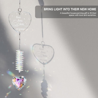 Housewarming Gift – Crystal Suncatcher New Home Ornament 2025 – First Home Gift for Couple, Window