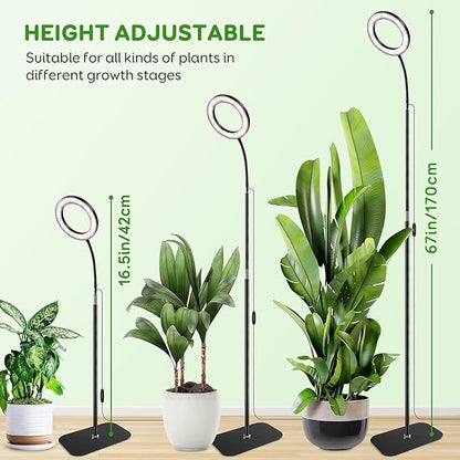 One Head Grow Lights for Indoor Plant Full Spectrum, Plant Lights for Indoor Growing with 3/9/12
