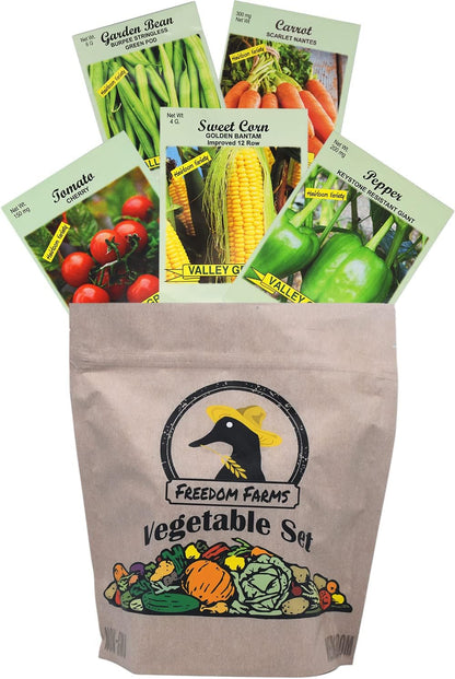 Set of 43 Assorted Vegetable & Herb Seed Packets - Over 10,000 Seeds! - Includes Mylar Storage Bag