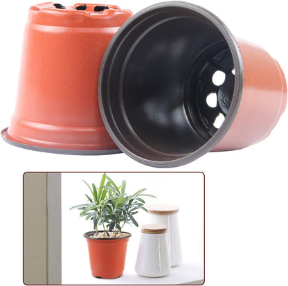 Augshy 150 Pcs 4" Plastic Plants Nursery Pot, Seed Starting Pots for Succulent Seedling Cutting