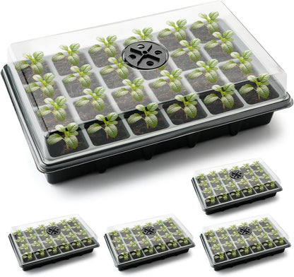 Seed Starter Tray with Dome-5 Sets 24XL Cell Seedling Trays(Total 120 Cells), Plant Germination