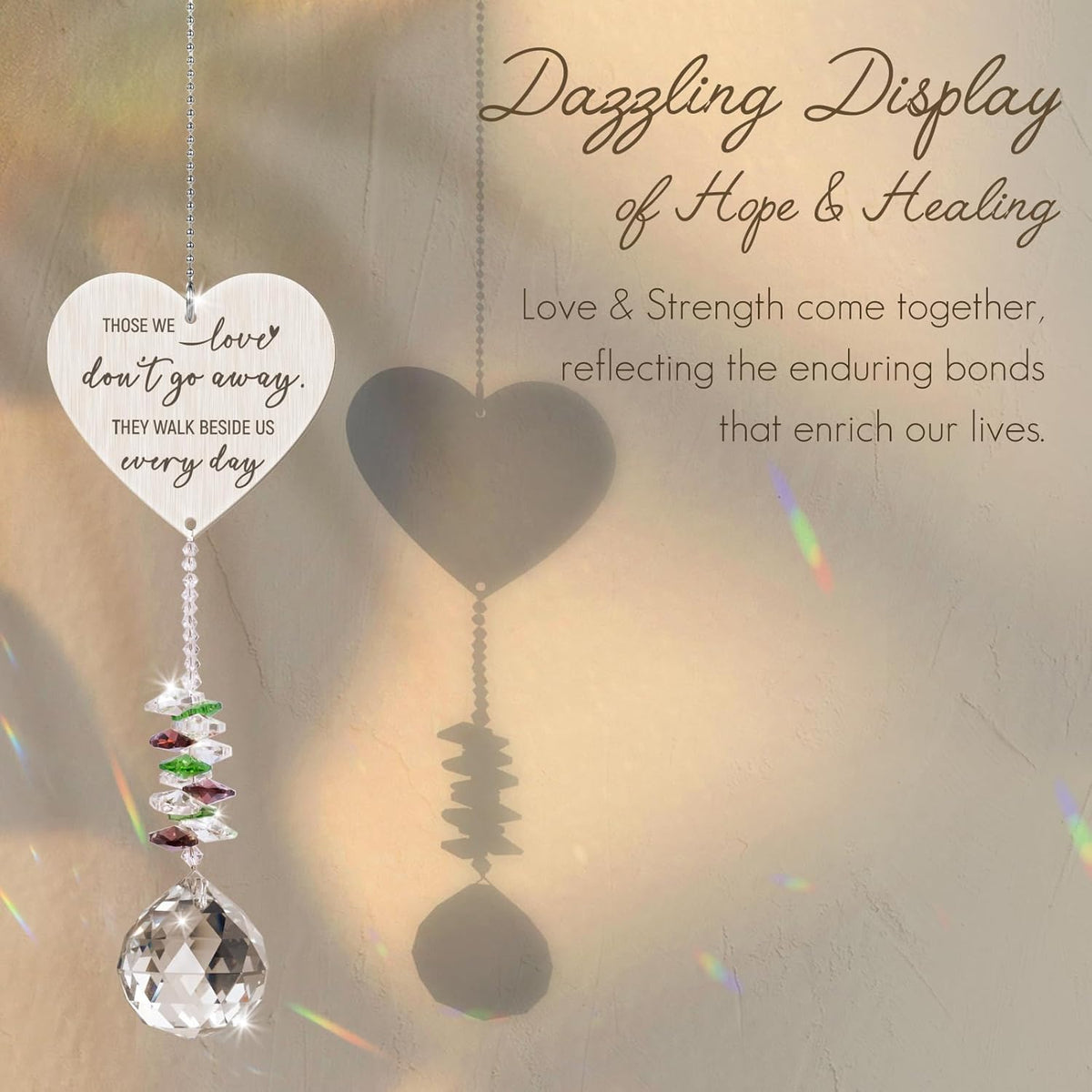 Memorial Crystal Suncatcher,Sympathy Gifts for Loss of Loved One,Bereavement Gift Idea,in Loving