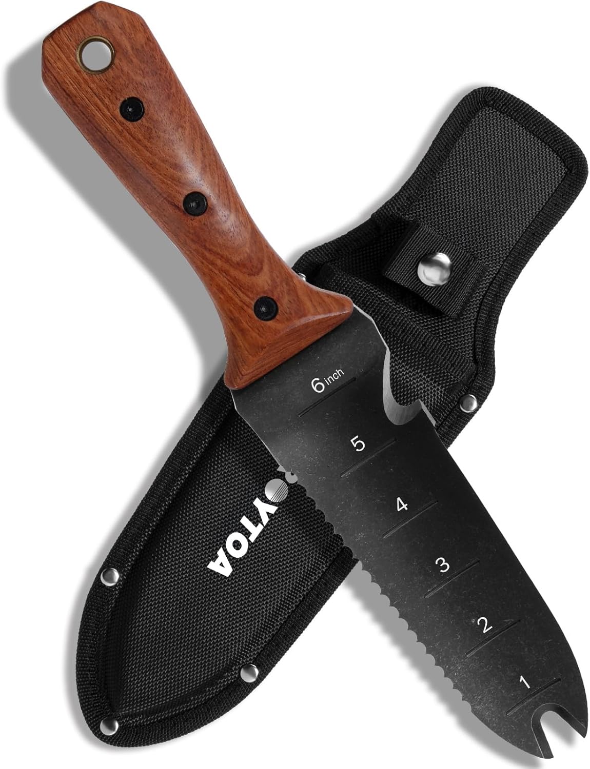 Hori Hori Garden Knife, Garden Tools with Sheath for Weeding,Planting,Digging, 7" Stainless Steel