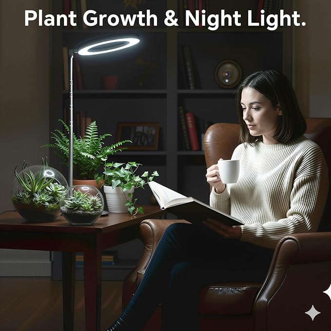 Desktop Grow Light, Height Adjustable Grow Lights for Indoor Plants Full Spectrum, 3 Lighting Mode