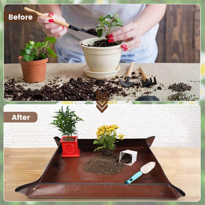 39.5" x 39.5" Extra Large Potting Mat for Indoor Plants Transplanting and Dirt Control Gardening