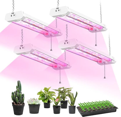Hlite 4 Pack 16inch Adjustable Full Spectrum Plant Growing Lamps- Linkable Grow Lights for Indoor