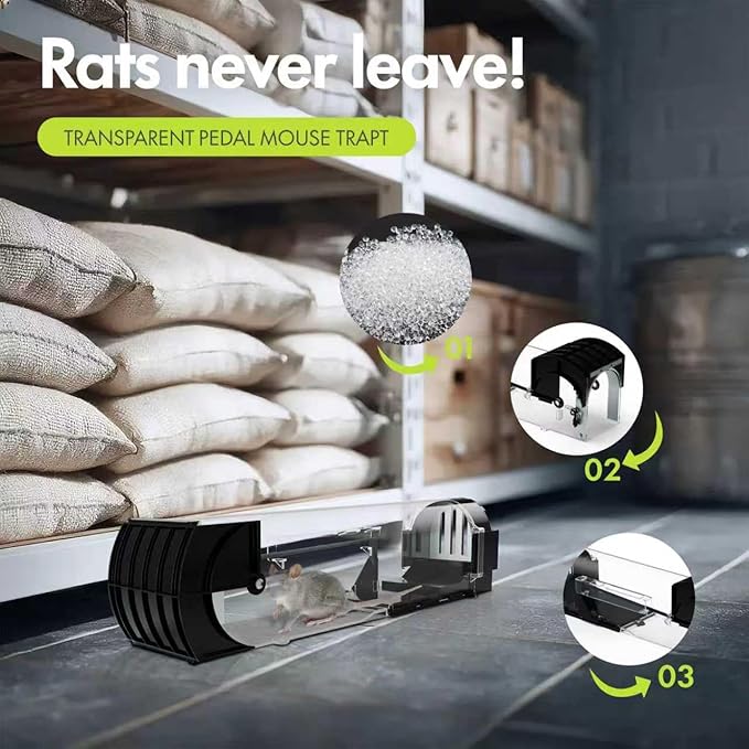 Humane Mouse Traps, 12.2 inches Enlarged No Kill Rat Live Traps 2 Pack for Chipmunks, Reusable