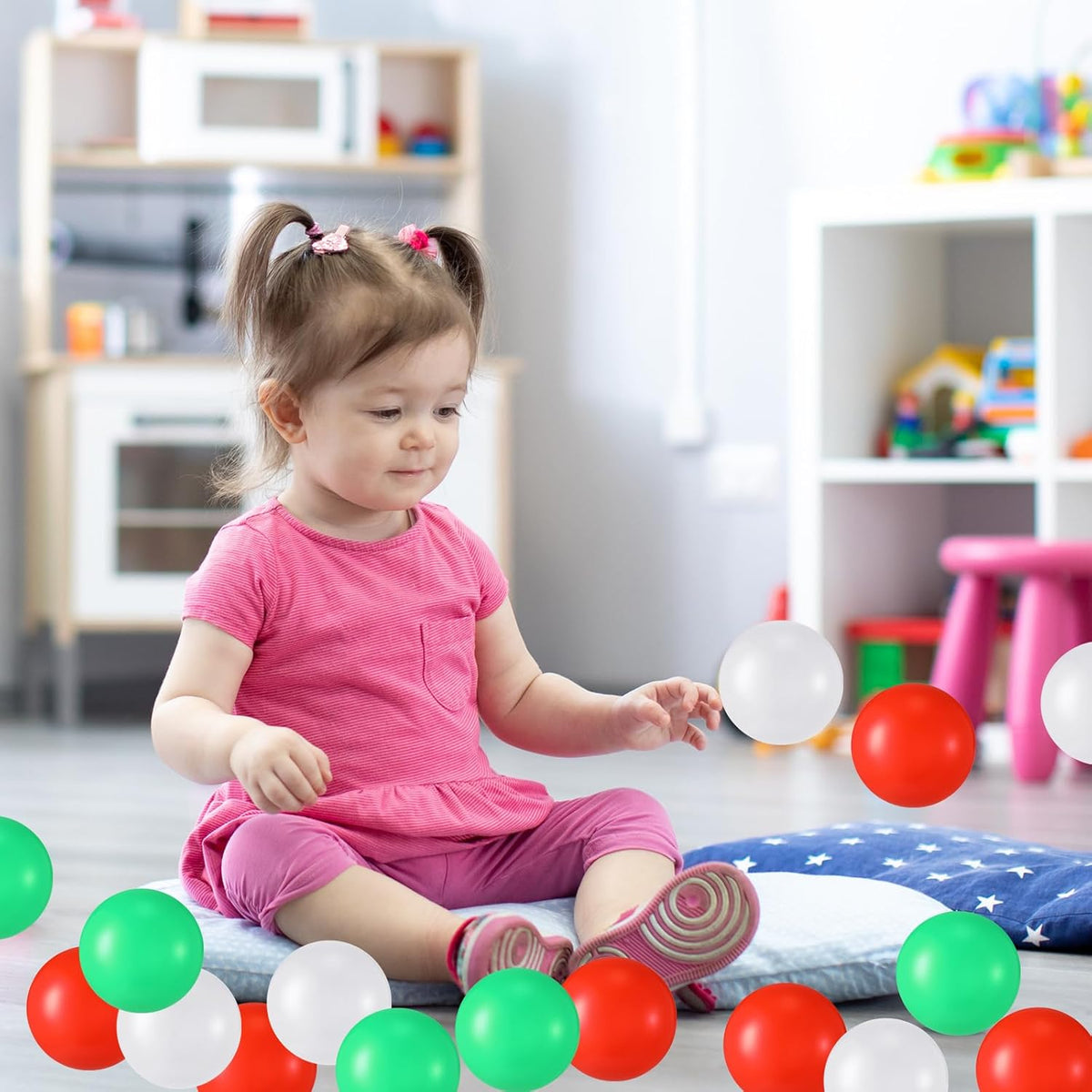 Shappy 180 Pcs Soft Plastic Balls for Toddlers, Crush Proof Ocean Balls Reusable for Photo Booth
