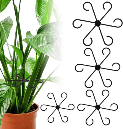 Reusable Plant Stem Supports for Indoor Plants - 4 Sizes, Durable Plastic Holders Easy Clip Hooks