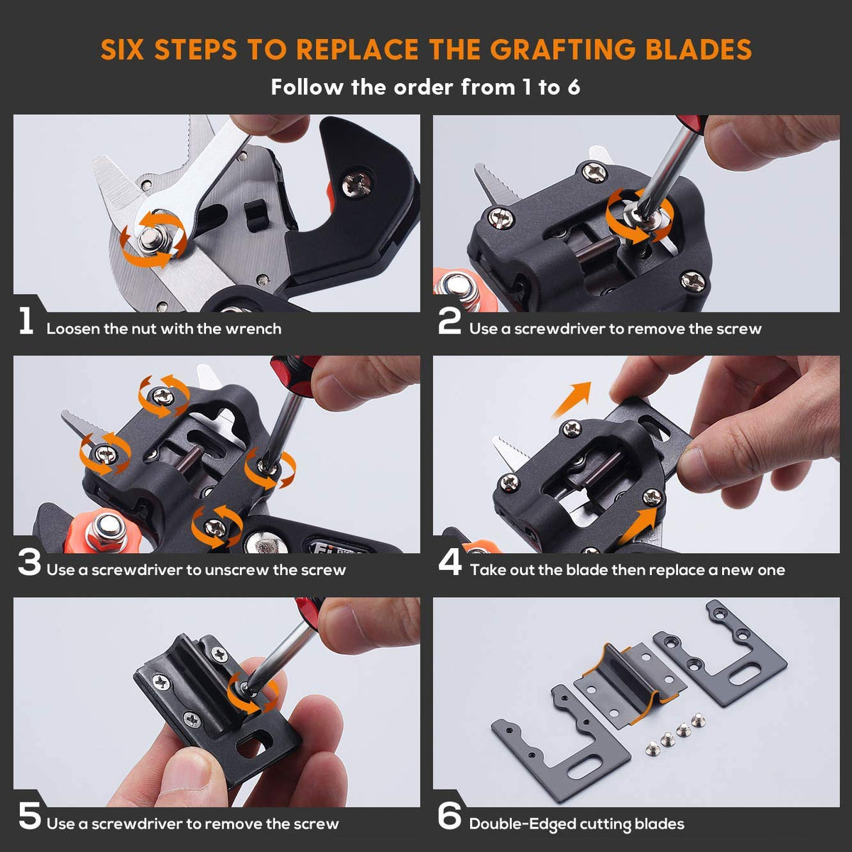 FUJIWARA Garden Grafting Tool, Multifunctional Pruning Scissors Kit, U-Graft/V-Graft/Omega-Graft