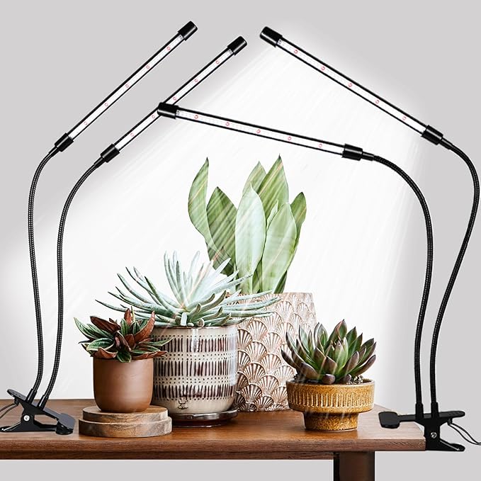 Black Grow Lights for Indoor Plants, 168 LEDs Clip Plant Lights, Full Spectrum LED Plant Growing