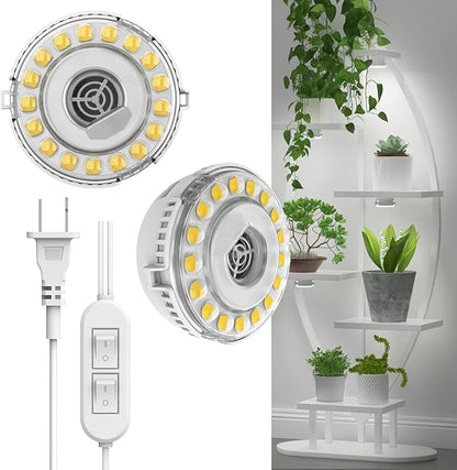 SANSI LED Puck Grow Light, 10W (150 Watt Equiv) Full Spectrum 2-Head Lamp for Plants with Ceramic