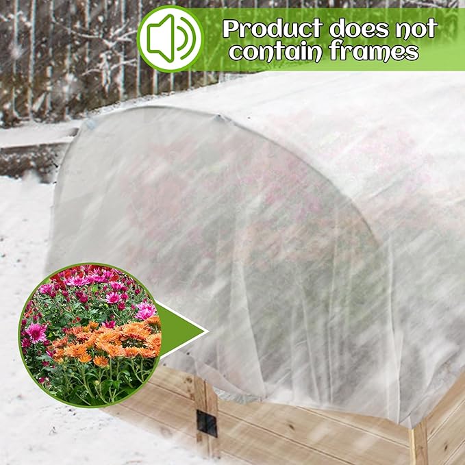 Alphatool Plant Covers Freeze Protection - 10 ft x 50 ft Frost Cloths Blankets for Outdoor Plants