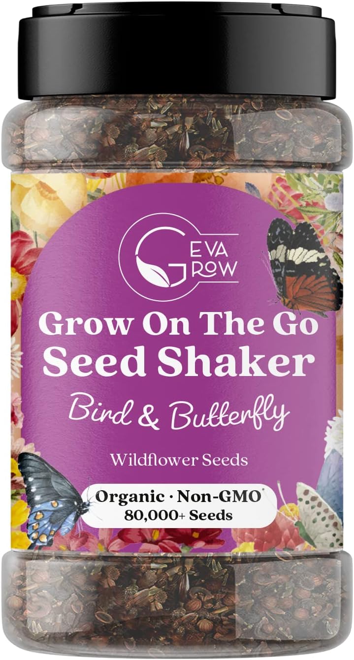 Mini Wildflower Seed Shaker - Bird & Butterfly Garden Seed Mix | 60,000+ Annual & Perennial Flower