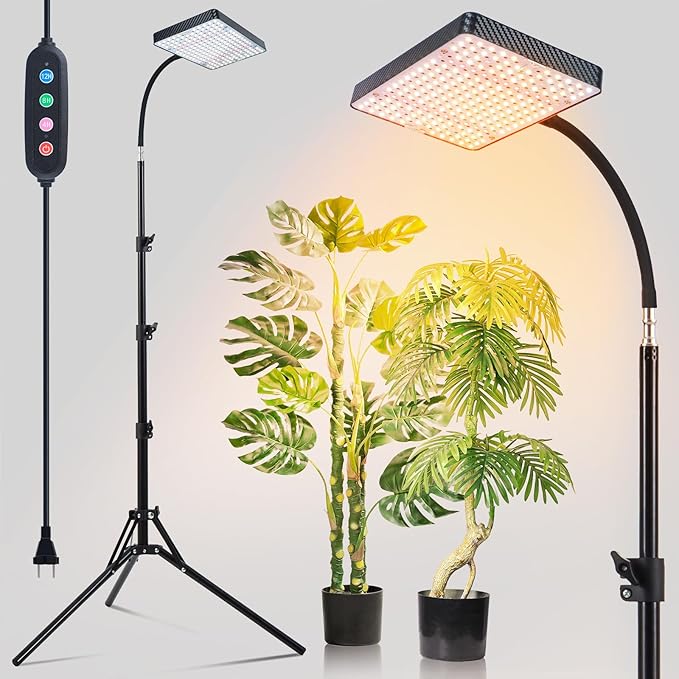 25W Grow Lights for Indoor Plants, Seed Starting, Bonsai with Stand and Timer Auto On/Off, 2500