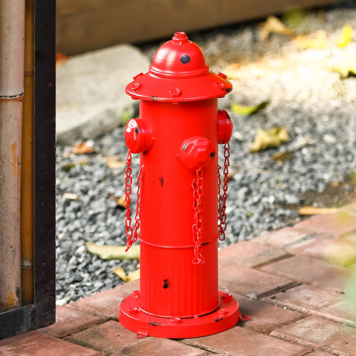 Fire Hydrant for Dogs to Pee on, Metal Puppy Pee Post for Dogs, Red Fake Fire Hydrant with Stakes