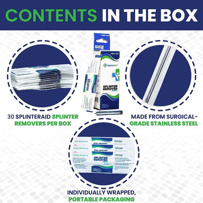 Painless Splinter Removal Kit (30-Pack) | Pull Out Splinters Fast & Easy | Compact First Aid for
