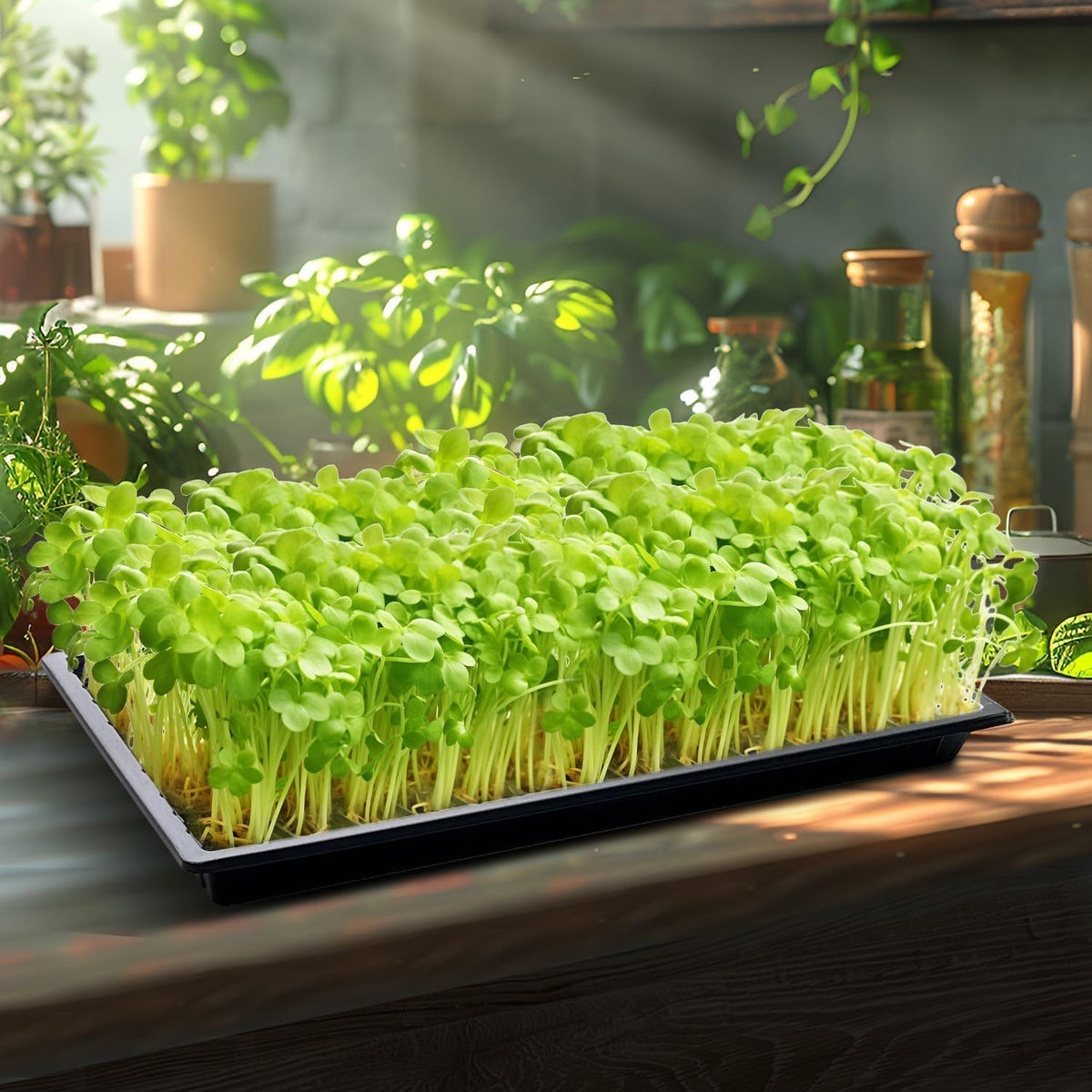 20 Pack Shallow 1020 Trays No Holes, Heavy Duty Reusable Seed Starter Flat Seedling Tray for 72/128
