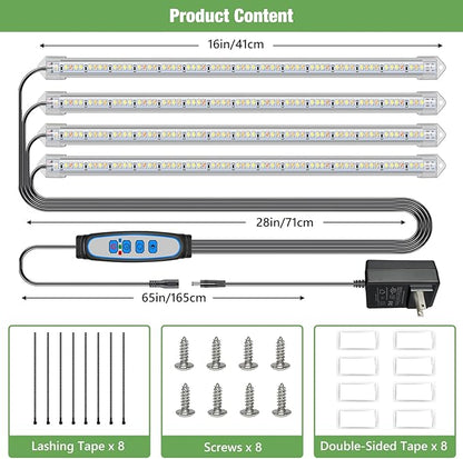 Grow Lights for Indoor Plants, 16" Full Spectrum Plant Grow Light Strip with Upgrade Timer 6/12/16