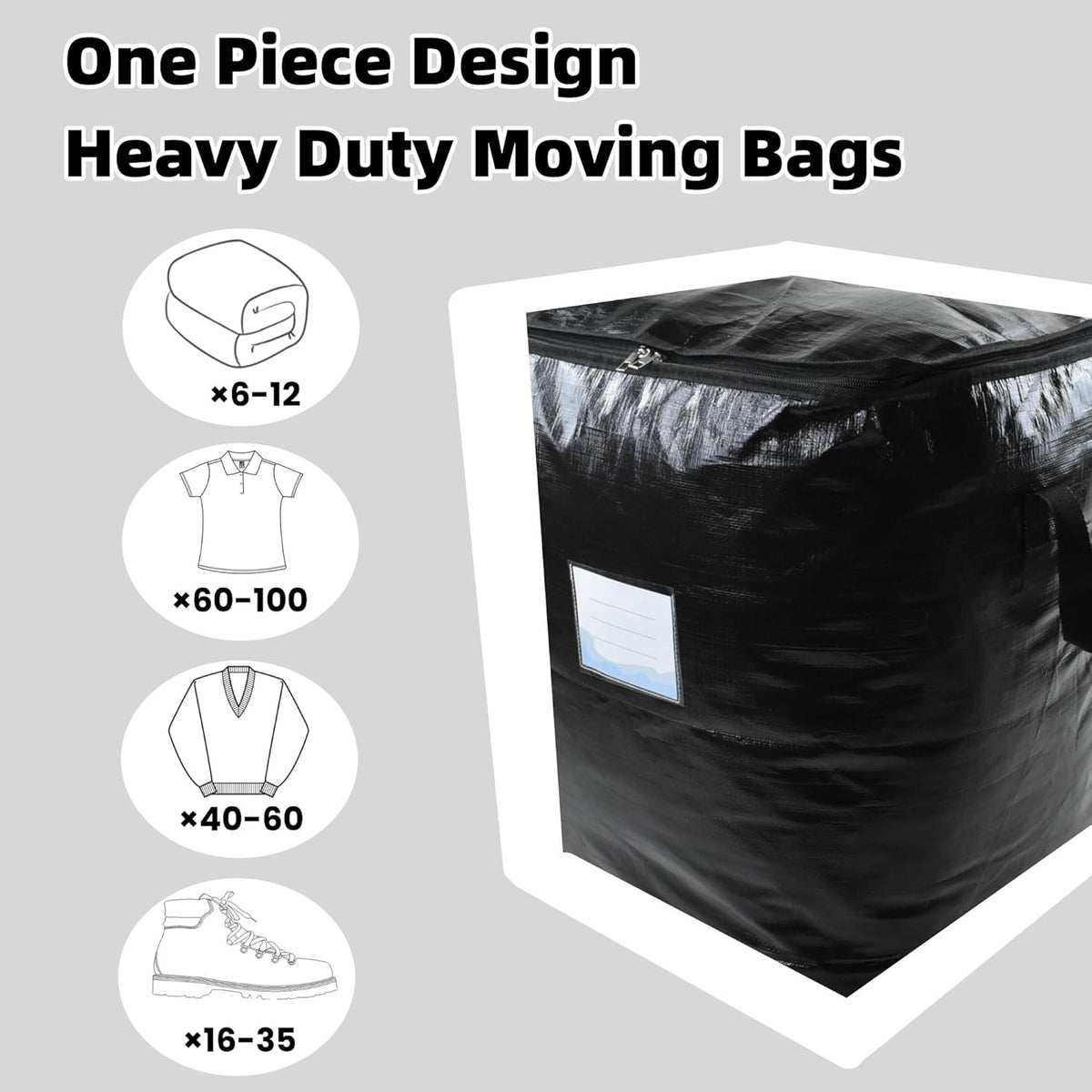 3 Pack 190L Storage Bags for Clothes, Moving Bags Heavy Duty Extra Large with Reinforced Handle