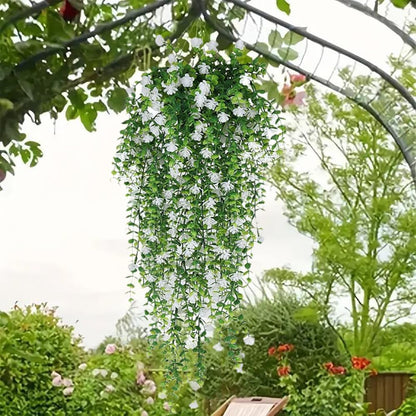 WEISPARK Artificial Hanging Flowers, 12pcs Fake Eucalyptus Vine Faux Flower Greenery Garland