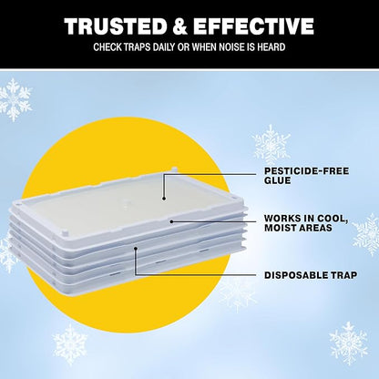 Catchmaster Freeze Resistant Glue Traps 6PK Mouse Traps Indoor for Home, Pest Control Tray for