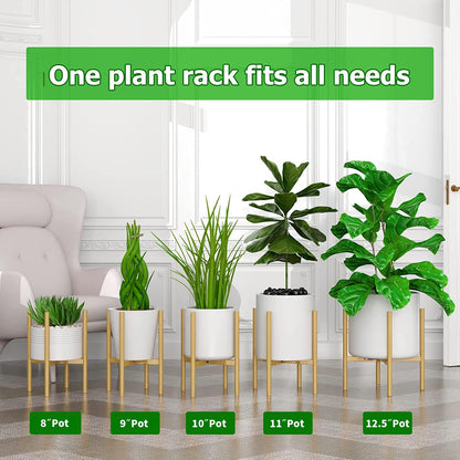 EKNITEY Adjustable Plant Pot Stand: Indoor Outdoor Modern Flower Holder Metal Plant Rack Organizer