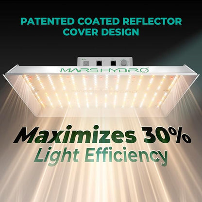 MARS HYDRO TS1000 150W LED Grow Light for Indoor Plants, with Patented Reflector, 5 Levels Dimmable