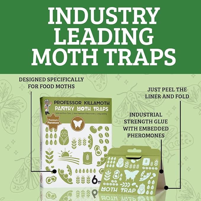 Pantry Moth Traps 6-Pack | Child and Pet Safe Pantry Protection | No Insecticides | Premium