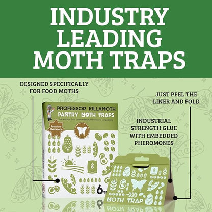 Pantry Moth Traps 6-Pack | Child and Pet Safe Pantry Protection | No Insecticides | Premium