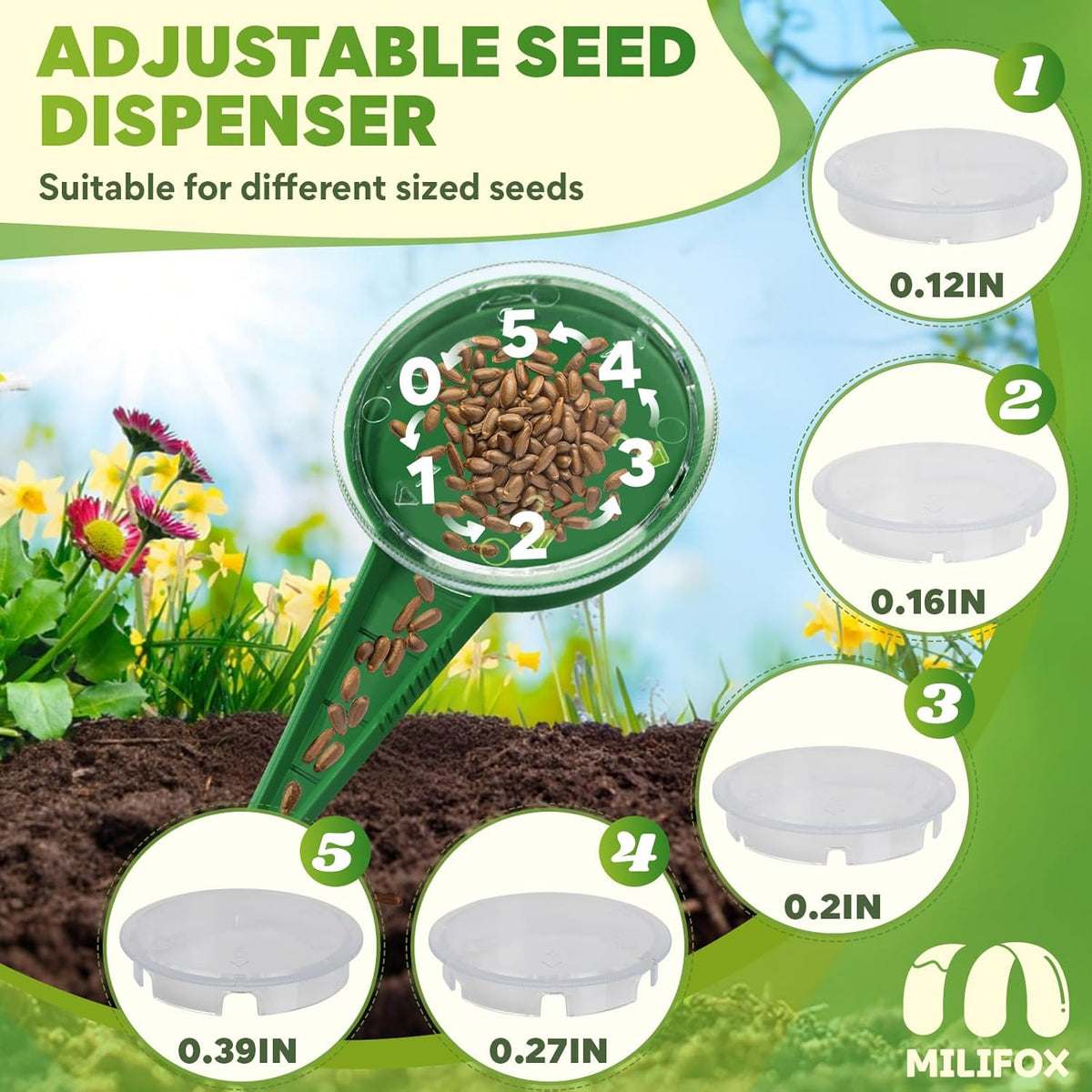 Seed Planter Tool, 6.9" Dibber Garden Tool, Plastic Dibbler Tools for Planting, Seed Dispenser