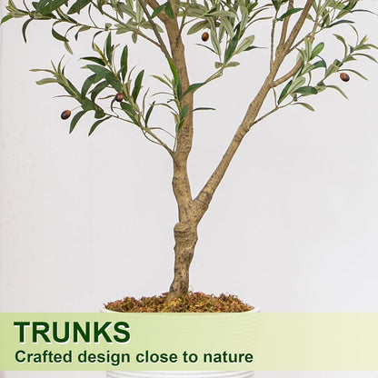 7FT Olive Tree Artificial Indoor, 84in Tall Faux Olive Tree with Pot, Fake Potted Tree with Fruits