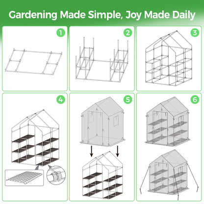 Ohuhu Greenhouse for Outdoors with Screen Windows, 57 x 57 x 76'' Walk in Plant Greenhouses Heavy