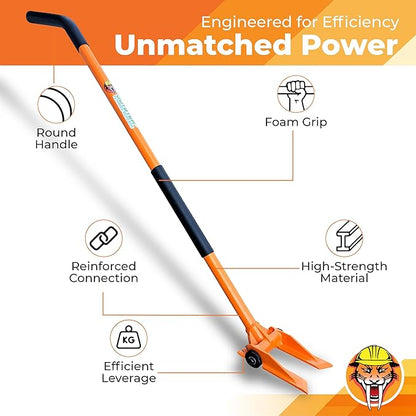Gutster 60" Round Handle Demolition Bar - Ultimate Flooring/Hardwood Demolition Tool - Long Handle