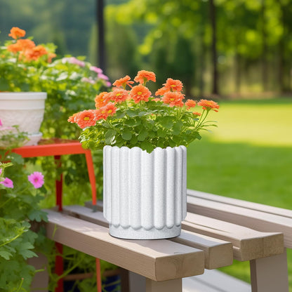 Ceramic Planters for Indoor Plants - 7.6 Inch Ceramic Plant Pots Outdoor, Round Flower Pots with
