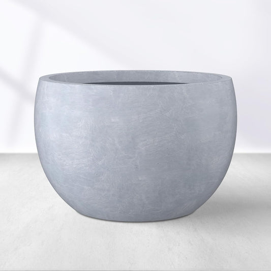 Kante 19.9" Dia Round Concrete Planter, Outdoor/Indoor Large Bowl Plant Pots with Drainage Hole and