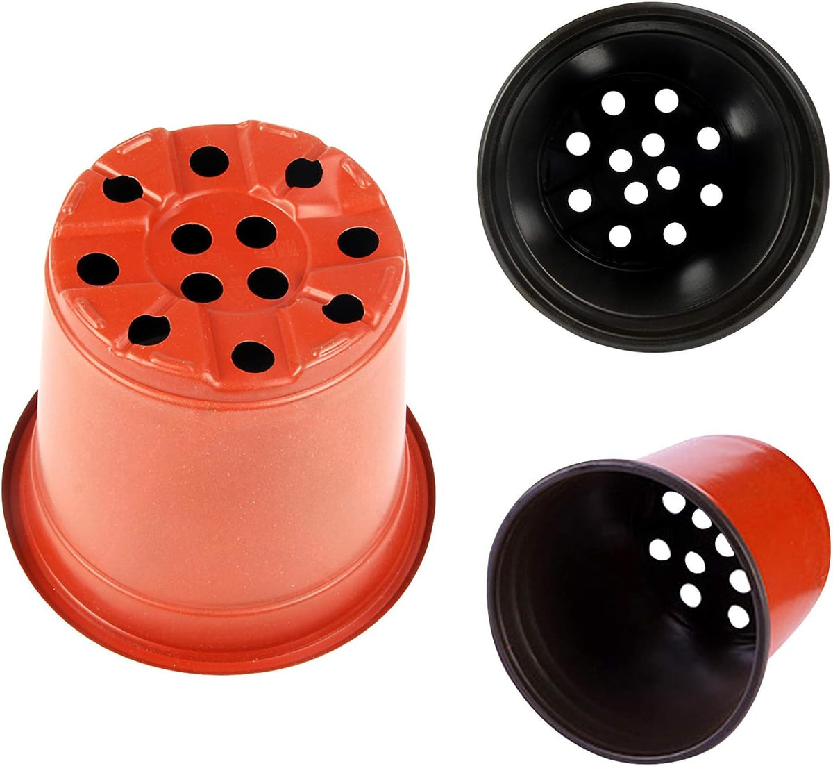 Augshy 130 Packs 6 Inches Plastic Plant Nursery Pots, Seed Starting Pot Flower Container for