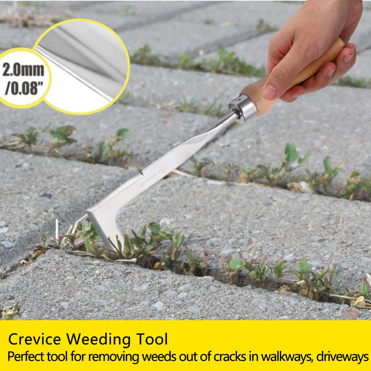 3 Pack Weed Puller Tool, Manual Hand Weeder Paver, Crack Weeder, Stainless Steel Crevice Weeding
