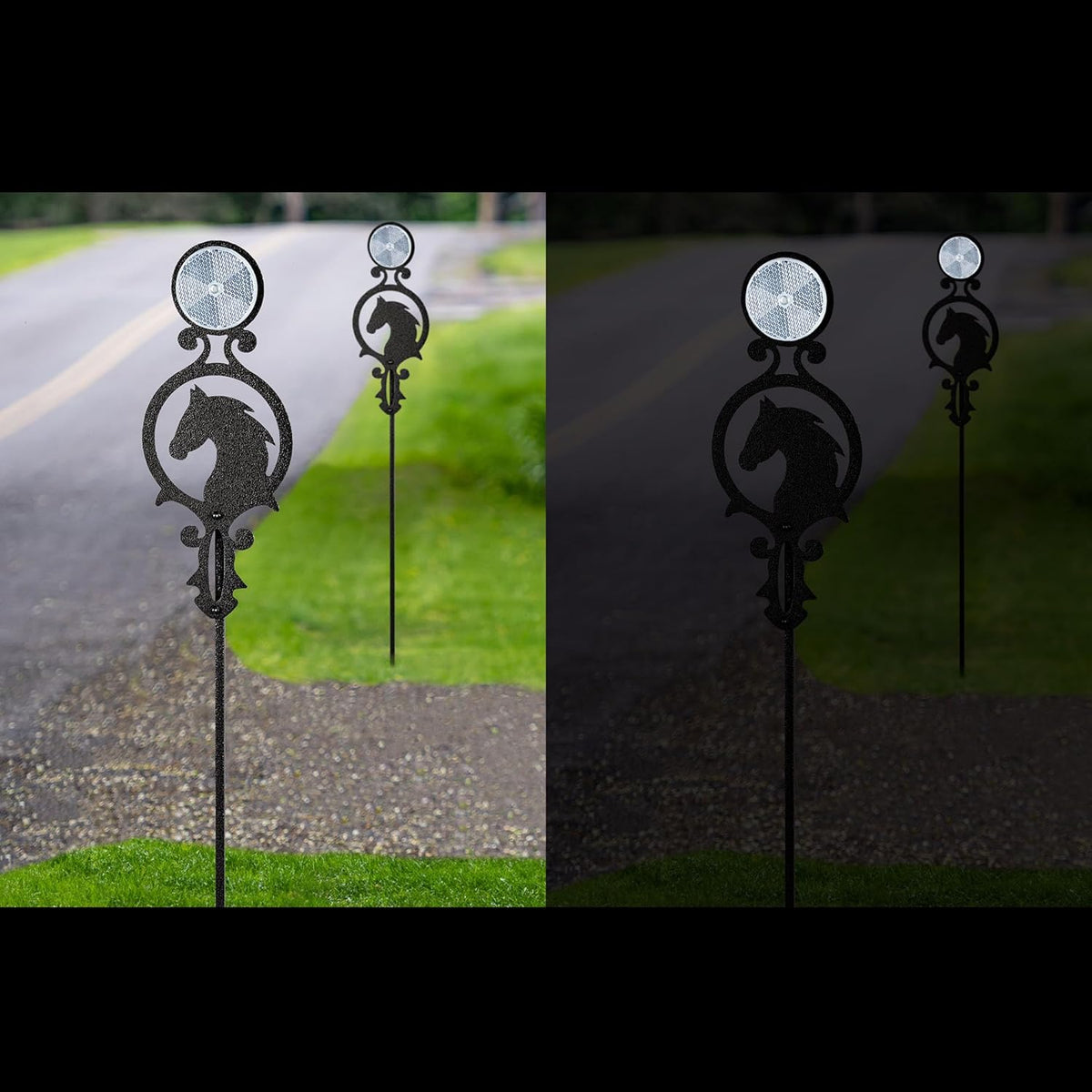 Touch of Class Pathways Reflective Driveway Marker Stake Set of Two for Outdoor Use | Horse