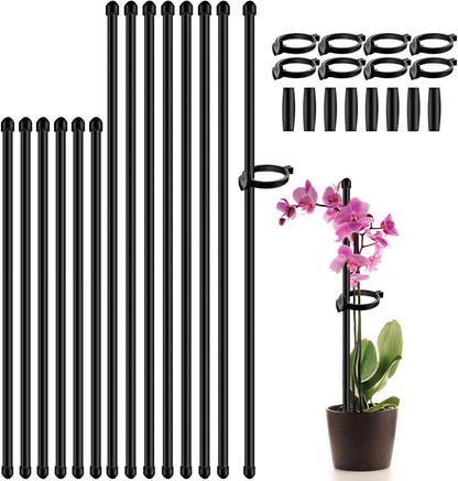 Plant Stakes 17inch &11inch SupKing Adjustable Length Plant Support Stake 16Pcs Black Orchid Stick