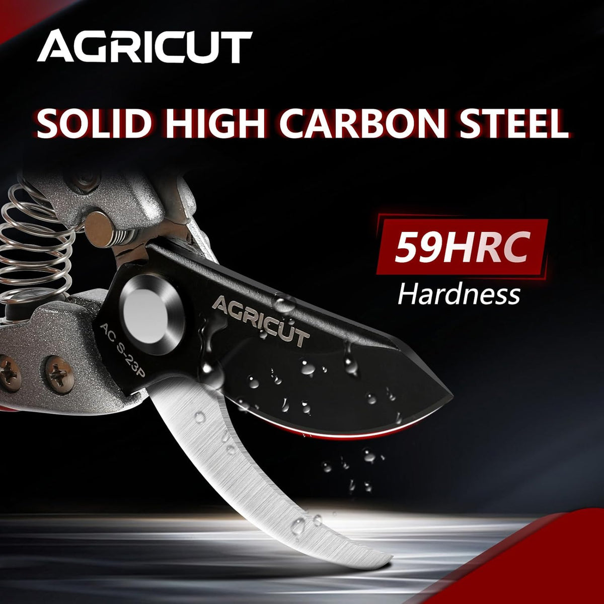 AGRICUT Pruning Shears for Gardening - 1 Inch Cut Capacity Bypass Pruners with High Carbon Steel