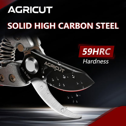 AGRICUT Pruning Shears for Gardening - 1 Inch Cut Capacity Bypass Pruners with High Carbon Steel