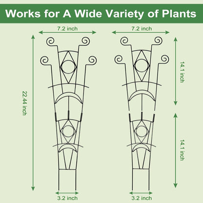 Stackable Metal Trellis for Climbing Plants Outdoor & Indoor - 4 Pack Garden Trellis for Potted